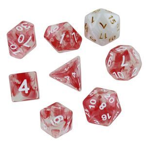 RPG Dice Set (7): Red Cloud Transparent Resin